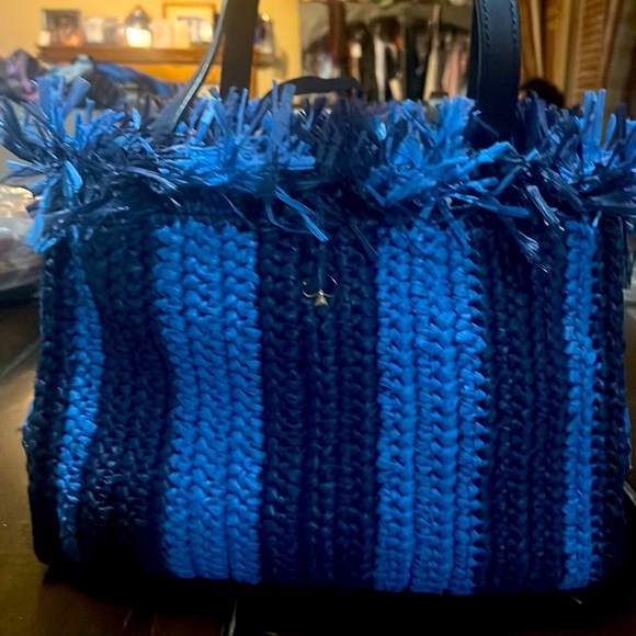 GIFT KATE SPADE SAM MEDIUM WOVEN RAFFIA STRAW SATCHEL BAG “ STILL IN STORES” - Picture 6 of 15